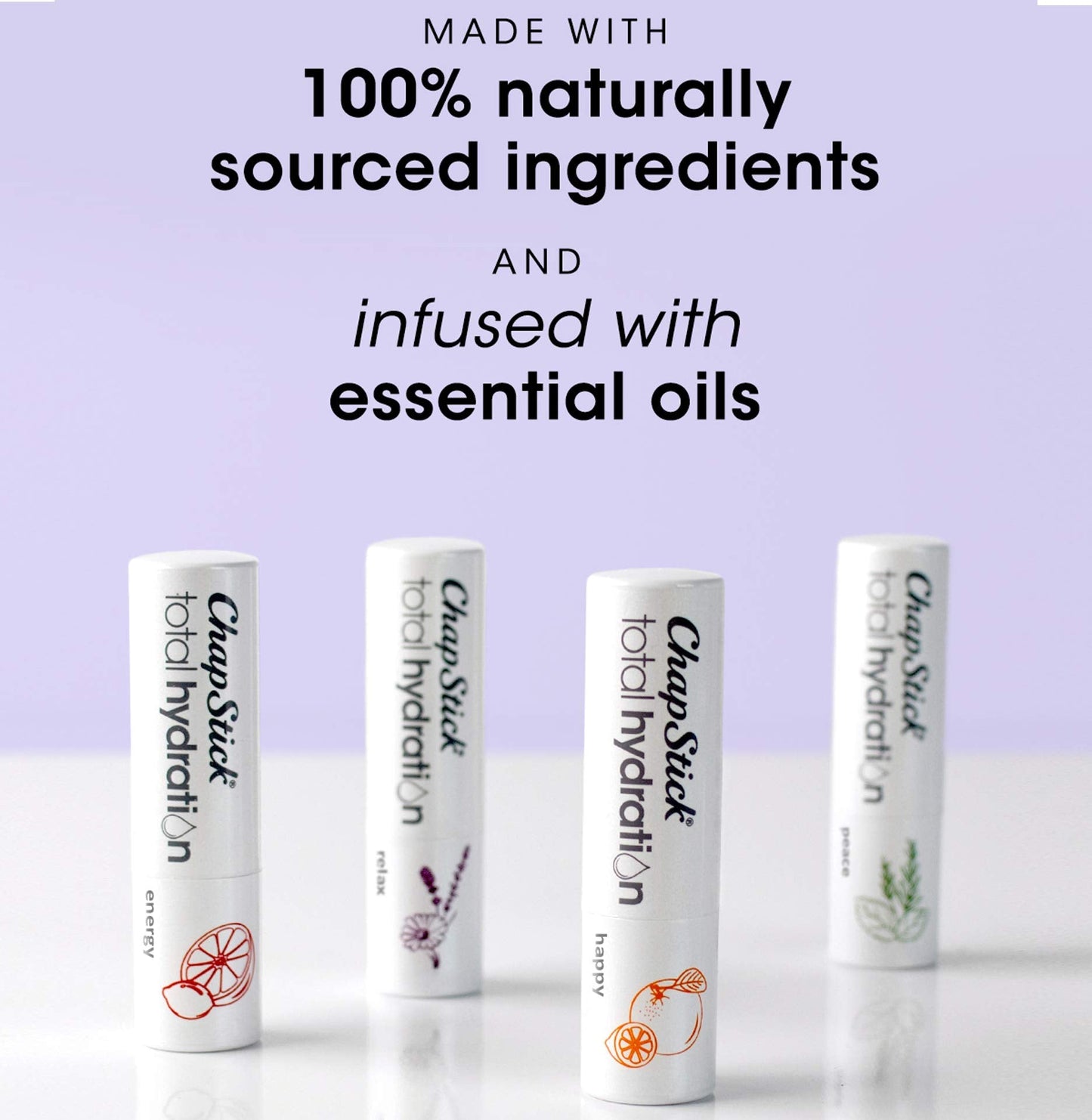 ChapStick Total Hydration Essential Oils Peace Lip Balm, Rosemary + Peppermint Lip Balm Tube, Lip Care - 0.12 Oz Beauty & Personal Care ChapStick