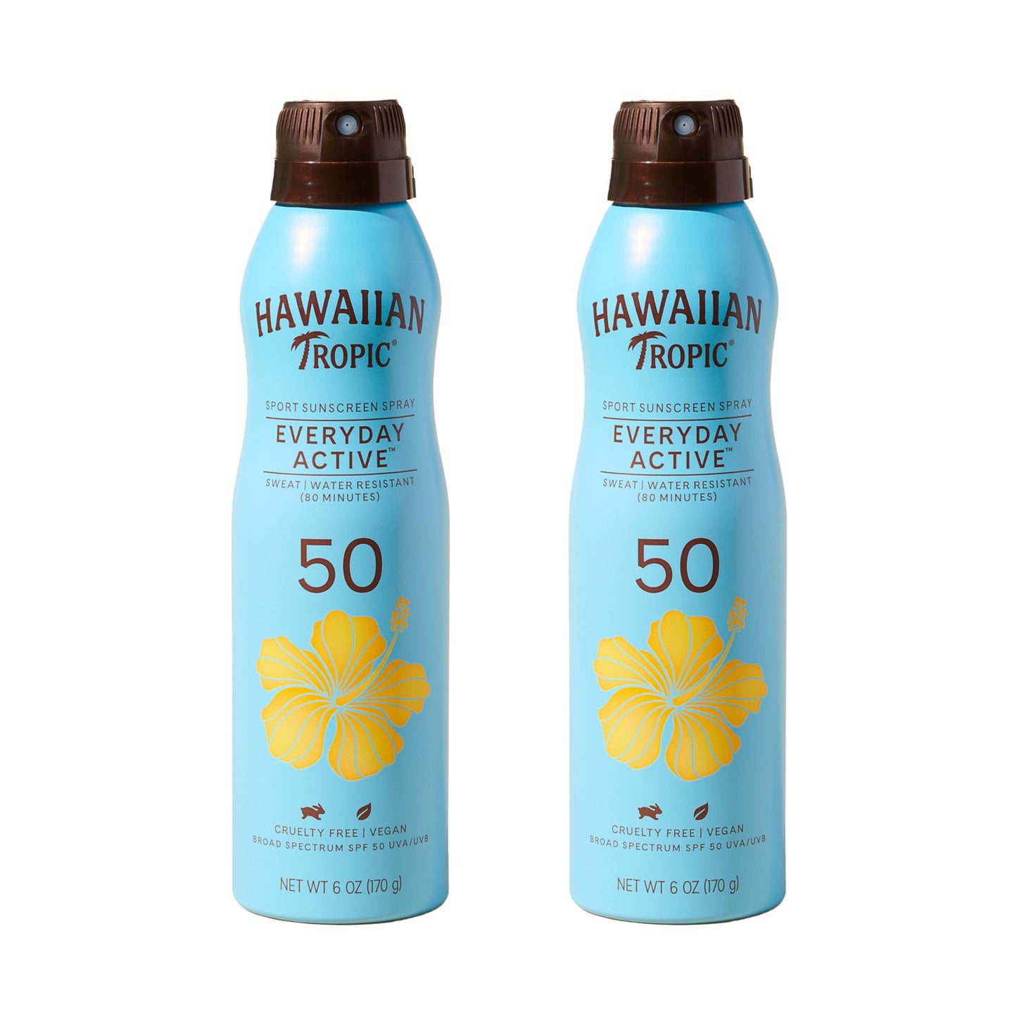 Hawaiian Tropic Everyday Active Spray Sunscreen SPF 50 | Body Sunscreen Spray SPF 50, Sunblock, Oxybenzone Free, 6oz each Twin Pack Beauty & Personal Care Hawaiian Tropic