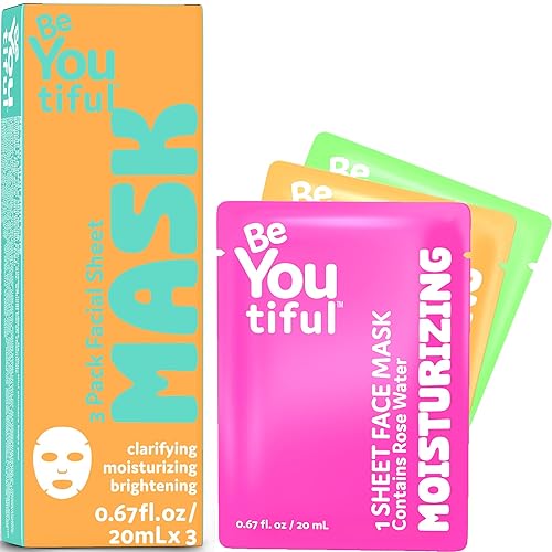 BeYoutiful Hydrating Face Mask Spa Set For Kids and Teens, Skin Care Facial Mask Set for All Skin Types and Ages, Boy and Girls, Box Includes 3 Masks Beauty & Personal Care BeYoutiful