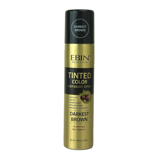 Tinted Color Temporary Hair Spray for Root Touch Up - 3.38oz Darkest Brown, Covers Gray Hair, True to Color, Quick Dry, Humidity-Resistant, Infused Beauty & Personal Care EBIN NEW YORK