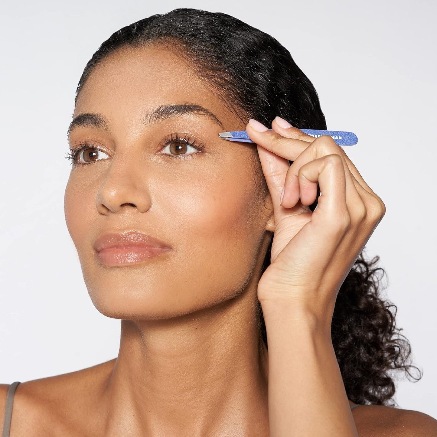 Tweezerman Stainless Steel Slant Tweezer - Eyebrow Tweezers for Women and Men (Sky Blue) Beauty & Personal Care Tweezerman