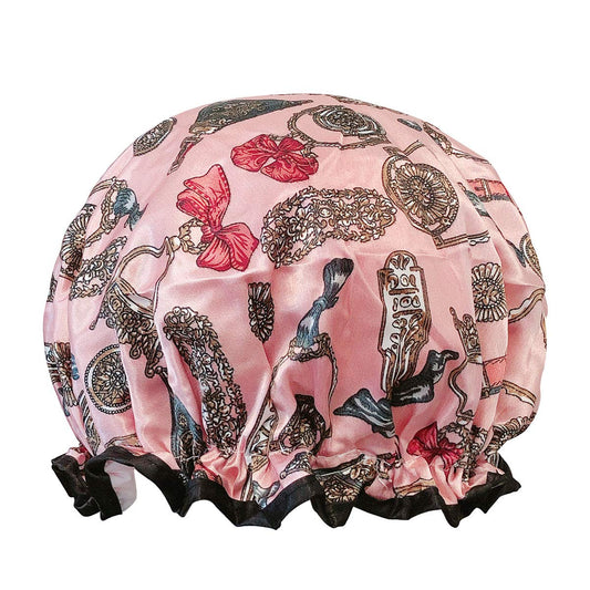 allydrew Wild Side Reusable Women's Waterproof Shower Caps for Long Hair, Pink Keychains Beauty and Personal Care allydrew
