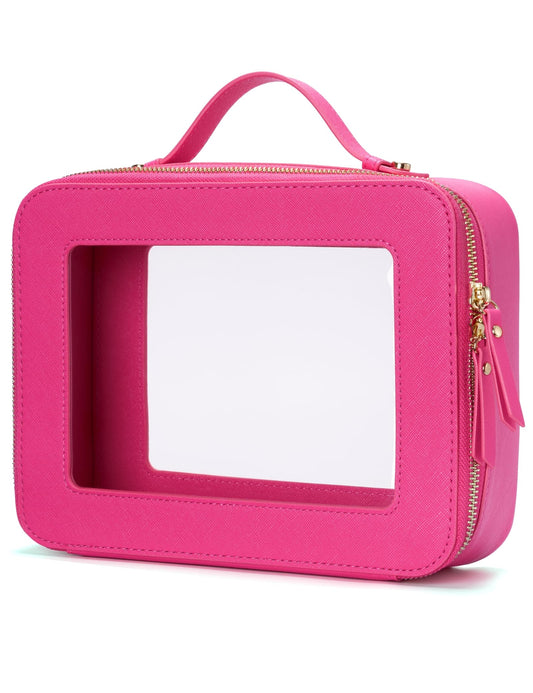 Popvibe Clear Makeup Bag Travel Cosmetic Case Transparent Toiletry Bag with Zipper, Portable Make Up Organizer Traveling Compact Car Bag Beauty and Personal Care Popvibe Default Title