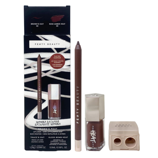FENTY BEAUTY Limited Edition Brown'D Pout Lip Liner + Mini Lip Luminizer Duo - 08 Brown'd Out / 08 Rose Amber Heat Beauty & Personal Care FENTY BEAUTY