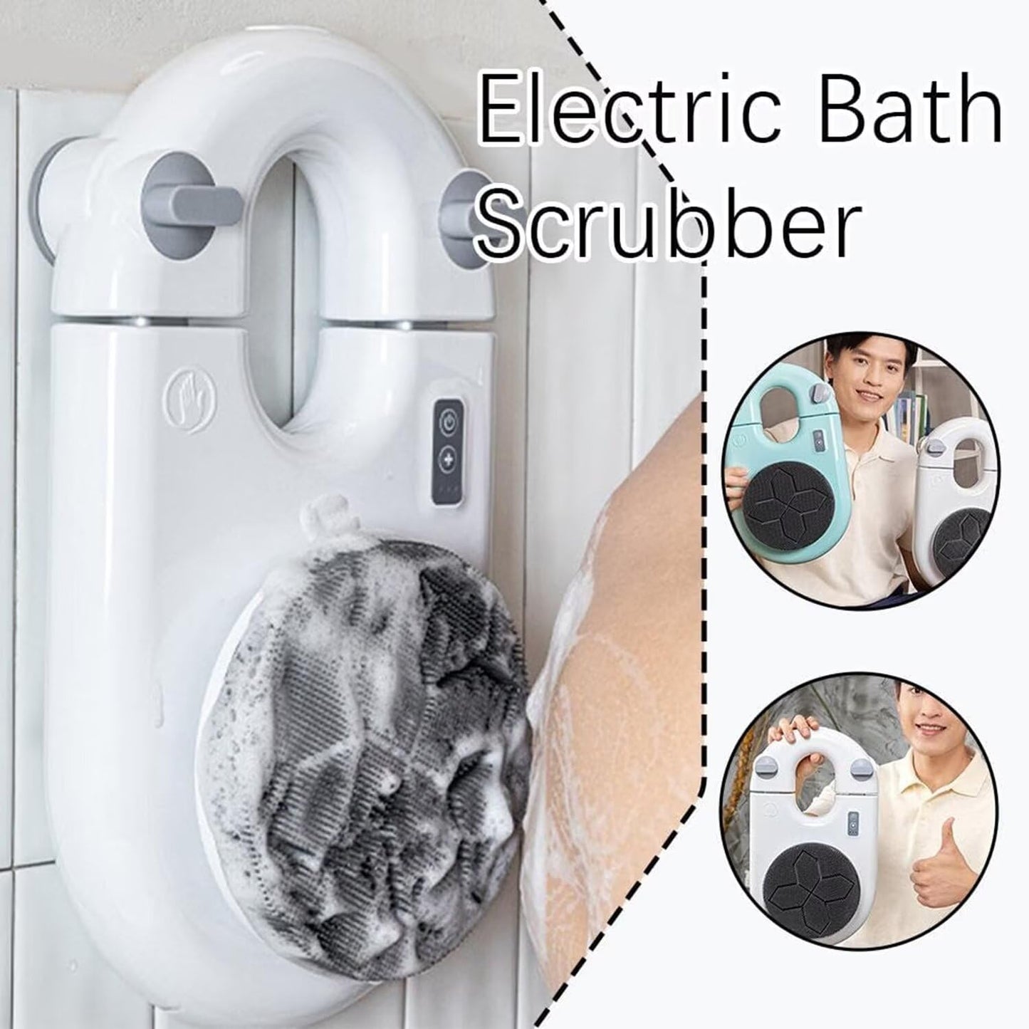 QUGURLID Wall Mounted Electric Back Scrubbers,Automatic Rota-Tion Shower Brush for 2-Speed Adjustment Electric Exfoliating Bath Shower Machine Beauty and Personal Care QUGURLID