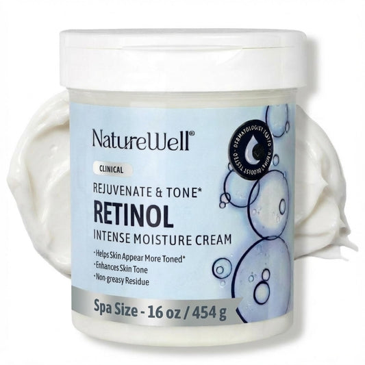 NATURE WELL Clinical Retinol Intense Moisture Cream for Face & Body - Anti-Aging Firming Cream for Wrinkles, Fine Lines & Crepey Skin - Hydrating Beauty & Personal Care NATURE WELL
