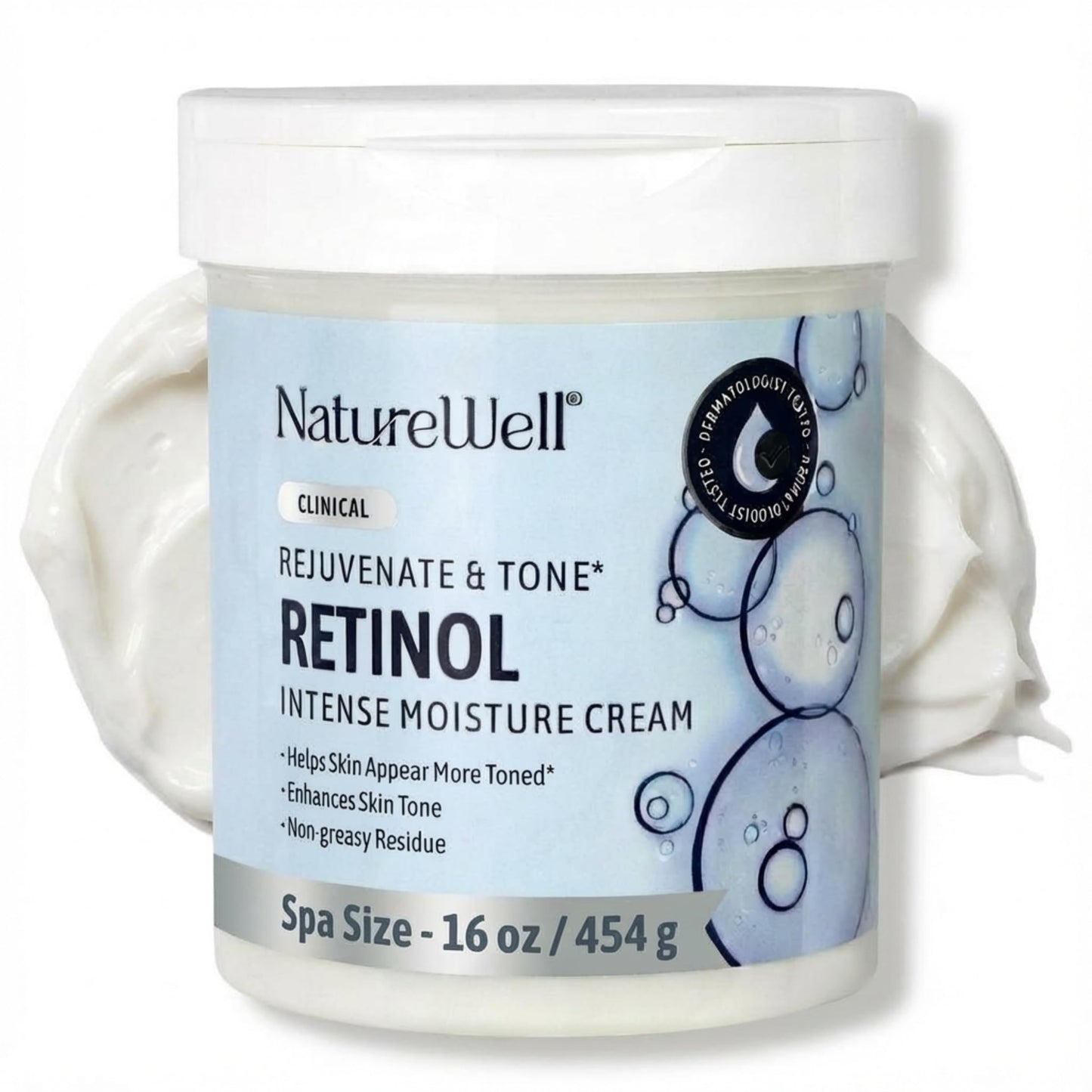 NATURE WELL Clinical Retinol Intense Moisture Cream for Face & Body - Anti-Aging Firming Cream for Wrinkles, Fine Lines & Crepey Skin - Hydrating Beauty & Personal Care NATURE WELL