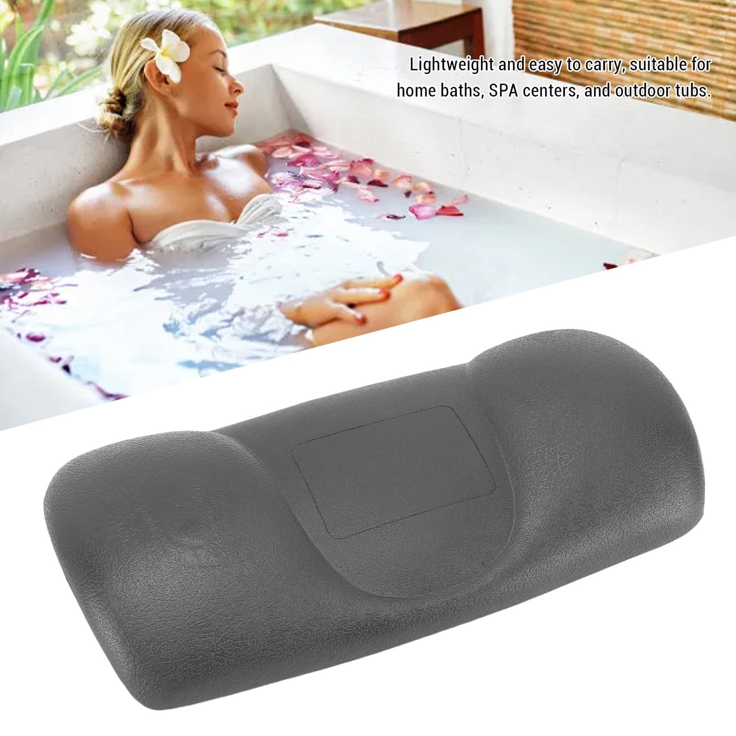 Bathtub Pillow, PU Suction Cup Bath Cushion Bathing Accessories for Home Bathroom Hot Tub Spa Beauty and Personal Care Pssopp