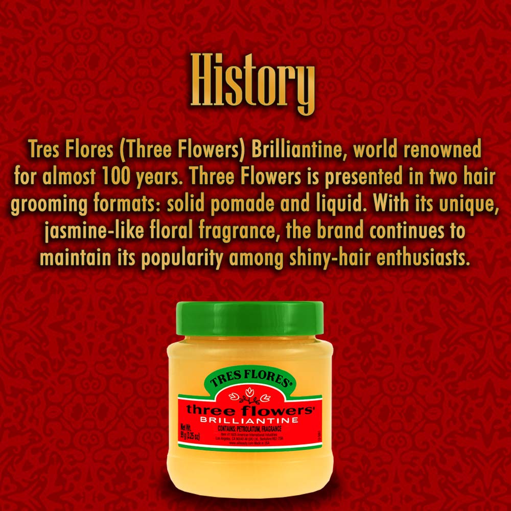 Three Flowers Solid Brilliantine Pomade, Men Hair Styling, 2 pack Beauty & Personal Care Three Flowers