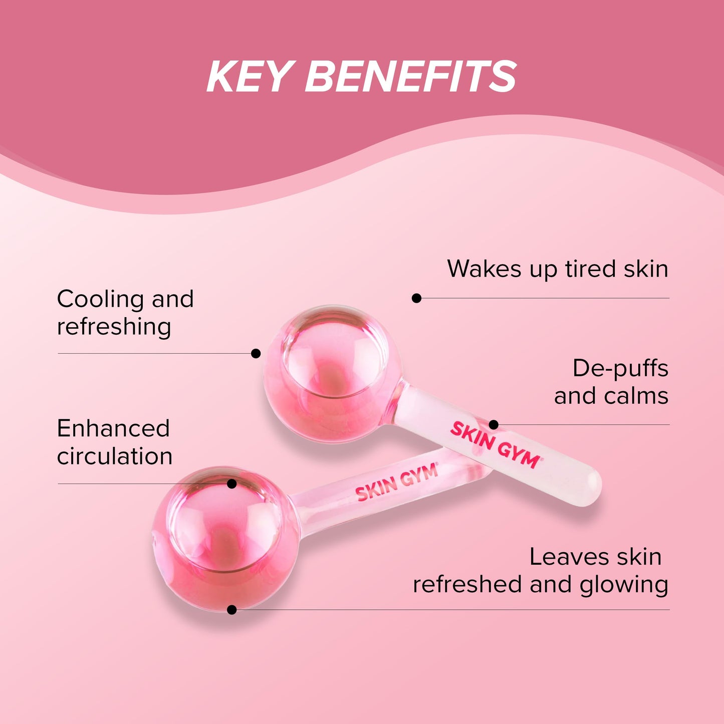Skin Gym Ice Globe Beauty Balls, Pink Liquid Cryocicles, Cooling Face Roller for Smooth Skin & Enhanced Glow Beauty & Personal Care SKIN GYM