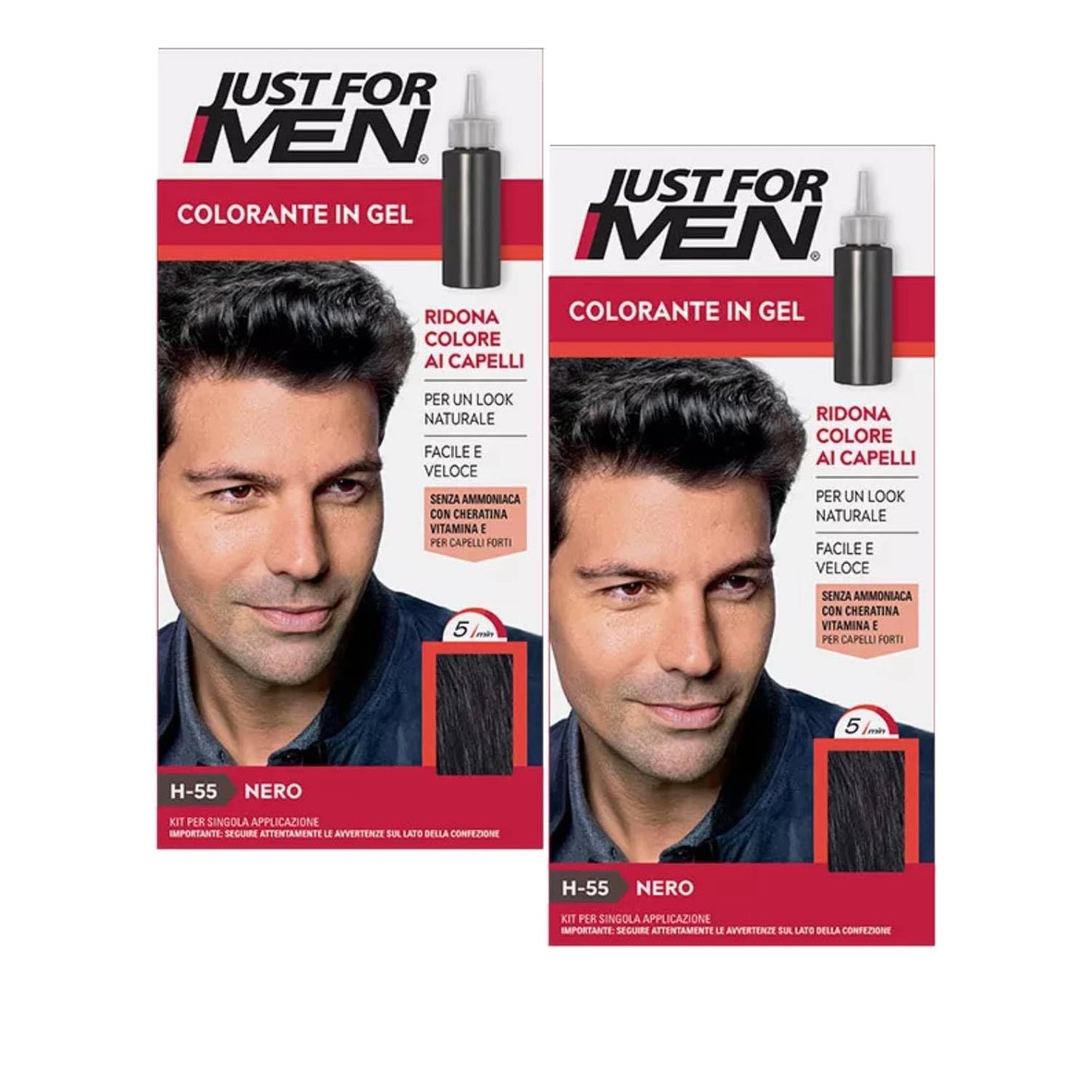 Just For Men Shampoo In #H-55 Haircolor Real Black (2 Pack) Beauty & Personal Care Just for Men