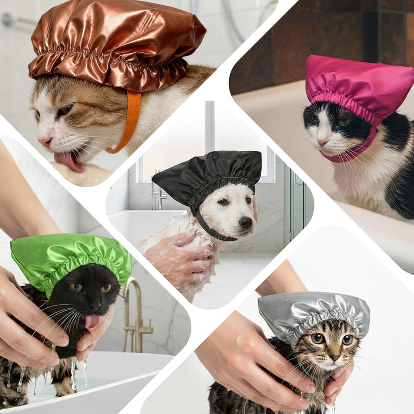 AeSiliFlex Cat Shower Cap for Bathing and Swimming, Waterproof Cat Ear Cover for Grooming, Adjustable Pet Bath Hat for Ear Protection, Lightweight Beauty and Personal Care AeSiliFlex