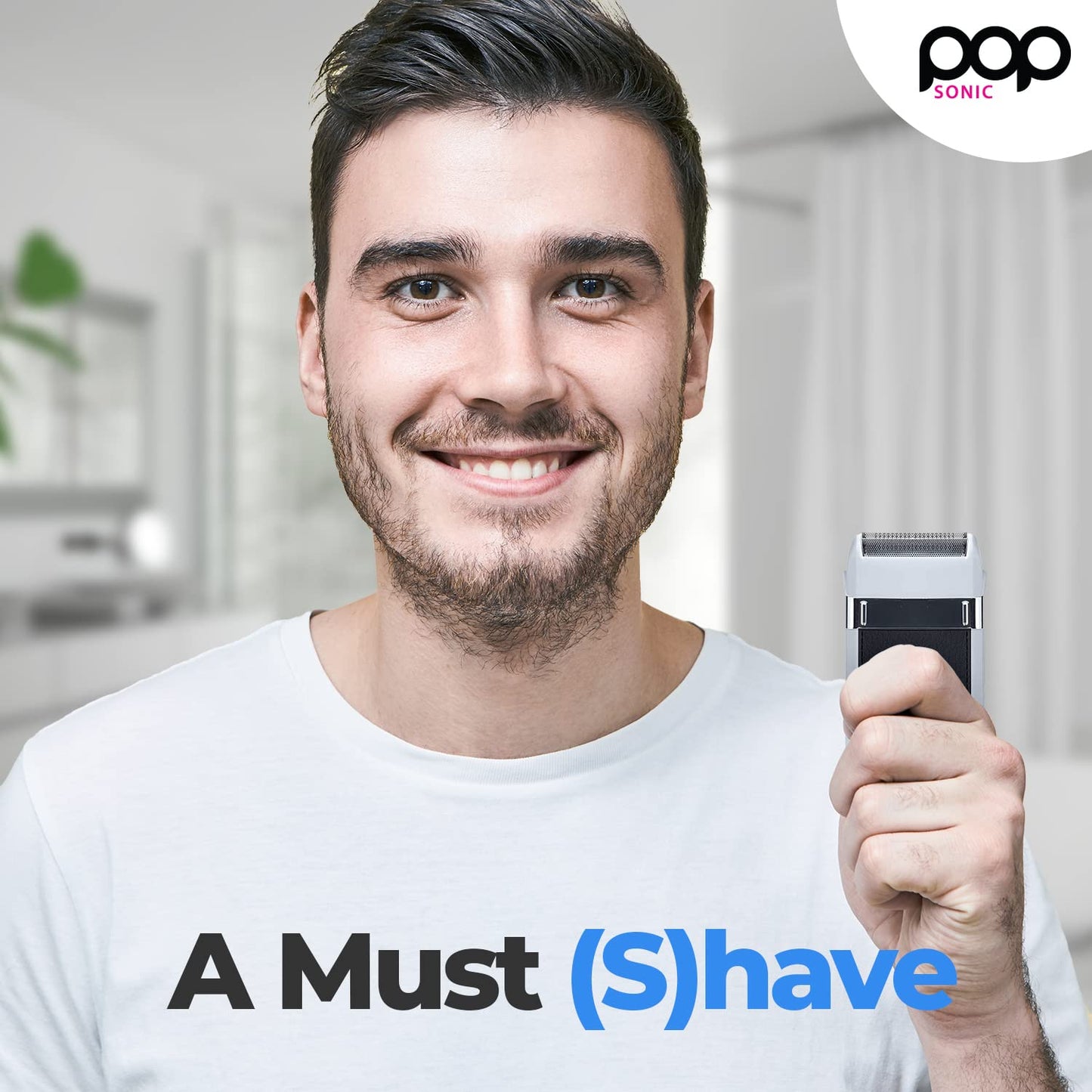 Pop Sonic Zip Compact Shaver for Men (Blue) - Advanced Foil Technology Men's Electric Shavers - Splash Proof Face Shaver - Wet & Dry Electric Balder Beauty and Personal Care Pop Sonic