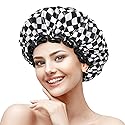 mikimini Shower Cap for Women, Reusable, Double Layers Waterproof Bathing Shower Hat with Soft Comfortable PEVA Lining, Non-fading, Stretchy & Shower Beauty & Personal Care mikimini