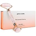 Rose Quartz Face Roller - Face Roller Skin Care - Facial Roller - Stone Roller For Face - Face Massager Roller For Lymphatic Drainage, Puffiness Beauty & Personal Care grace & stella