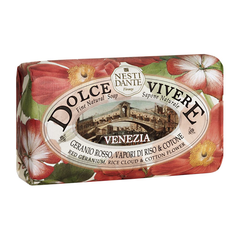 Nesti Dante Dolce vivere italian triple-milled bar soap, venezia - red geranium, 250 Grams Beauty & Personal Care Nesti Dante