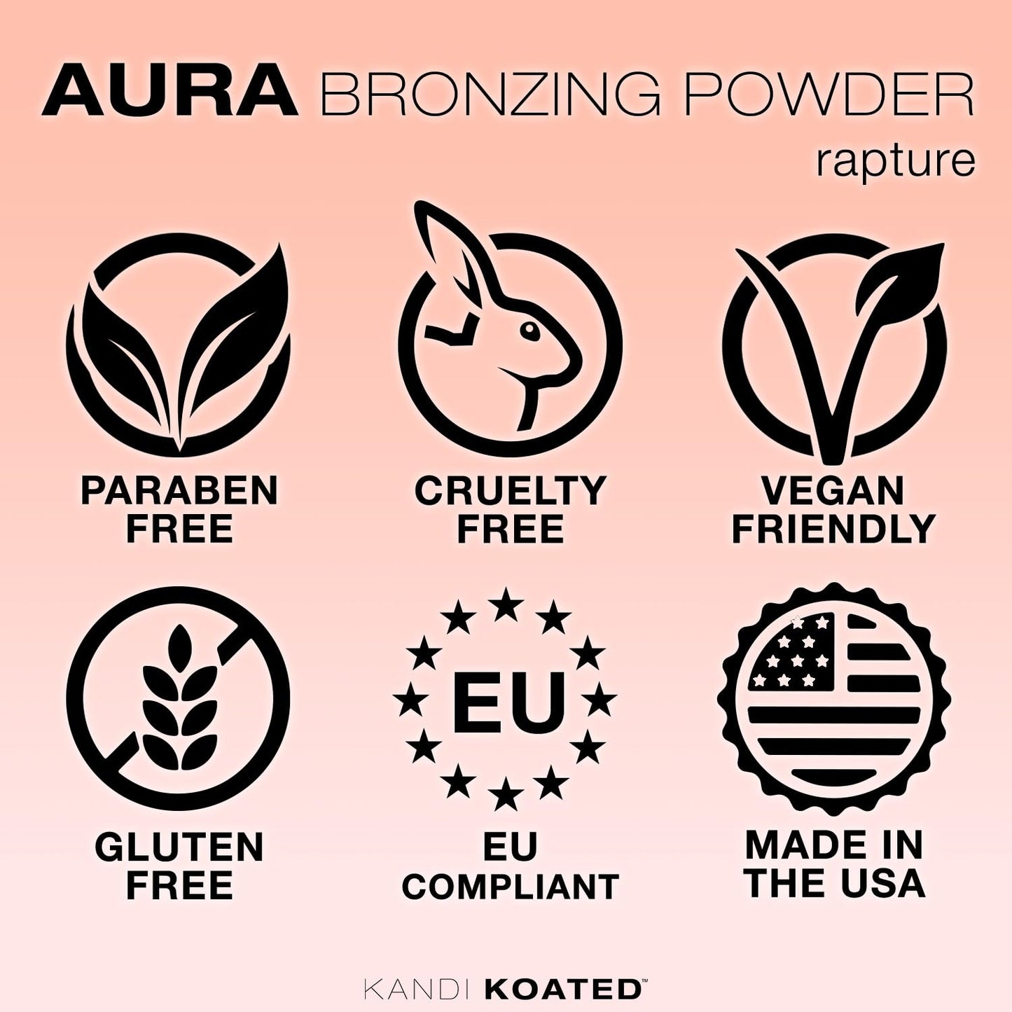 Kandi Koated Aura Rapture - Bronzing Powder in Rose Gold Case, Compact Bronzer by Kandi Burruss | Paraben-Free, Cruelty-Free | Vegan Formula | Beauty Beauty & Personal Care Kandi