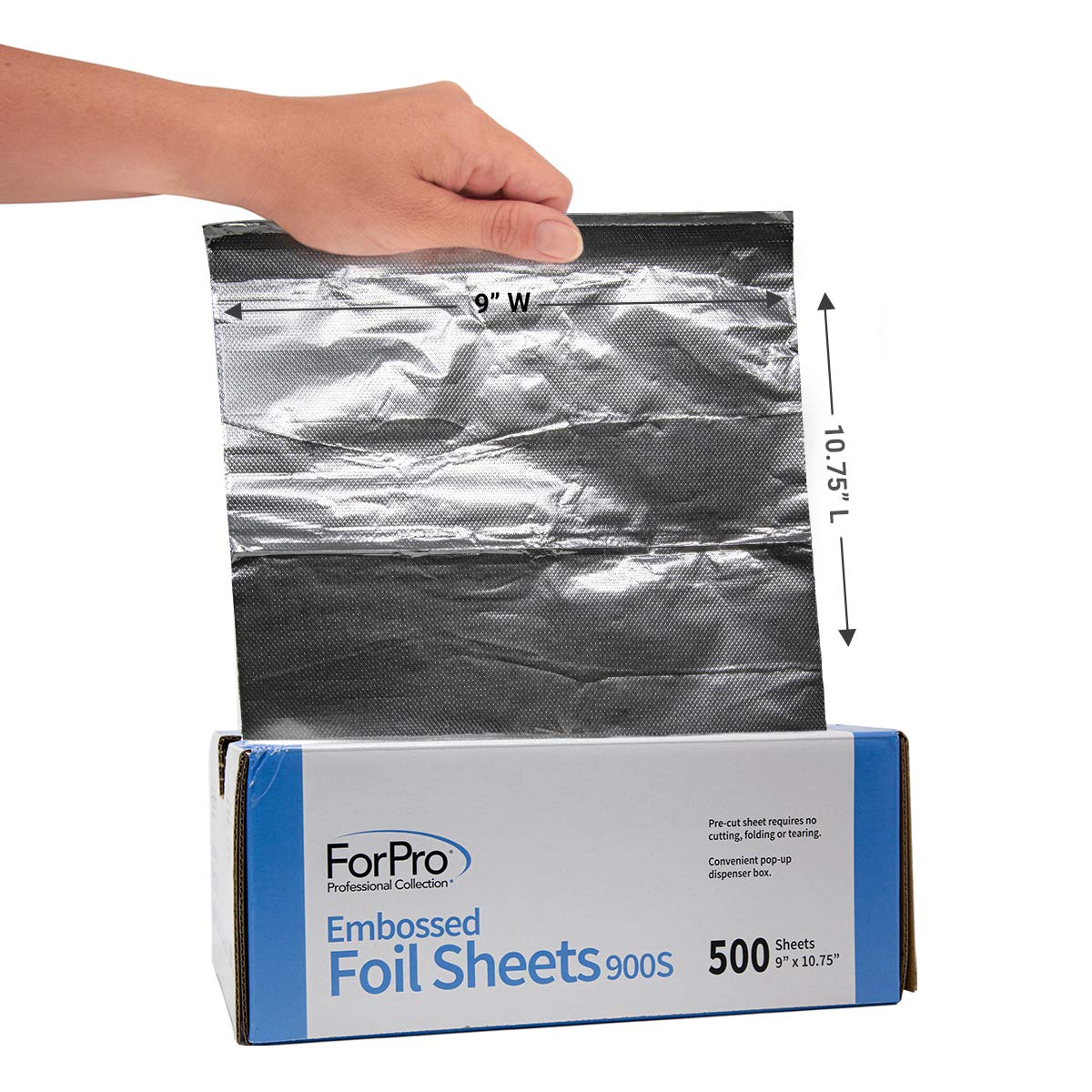ForPro Professional Collection Embossed Foil Sheets 900S, Aluminum Foil, PopUp Dispenser for Hair Color Application and Highlighting, Food Safe, 9” W Beauty & Personal Care ForPro Professional Collection