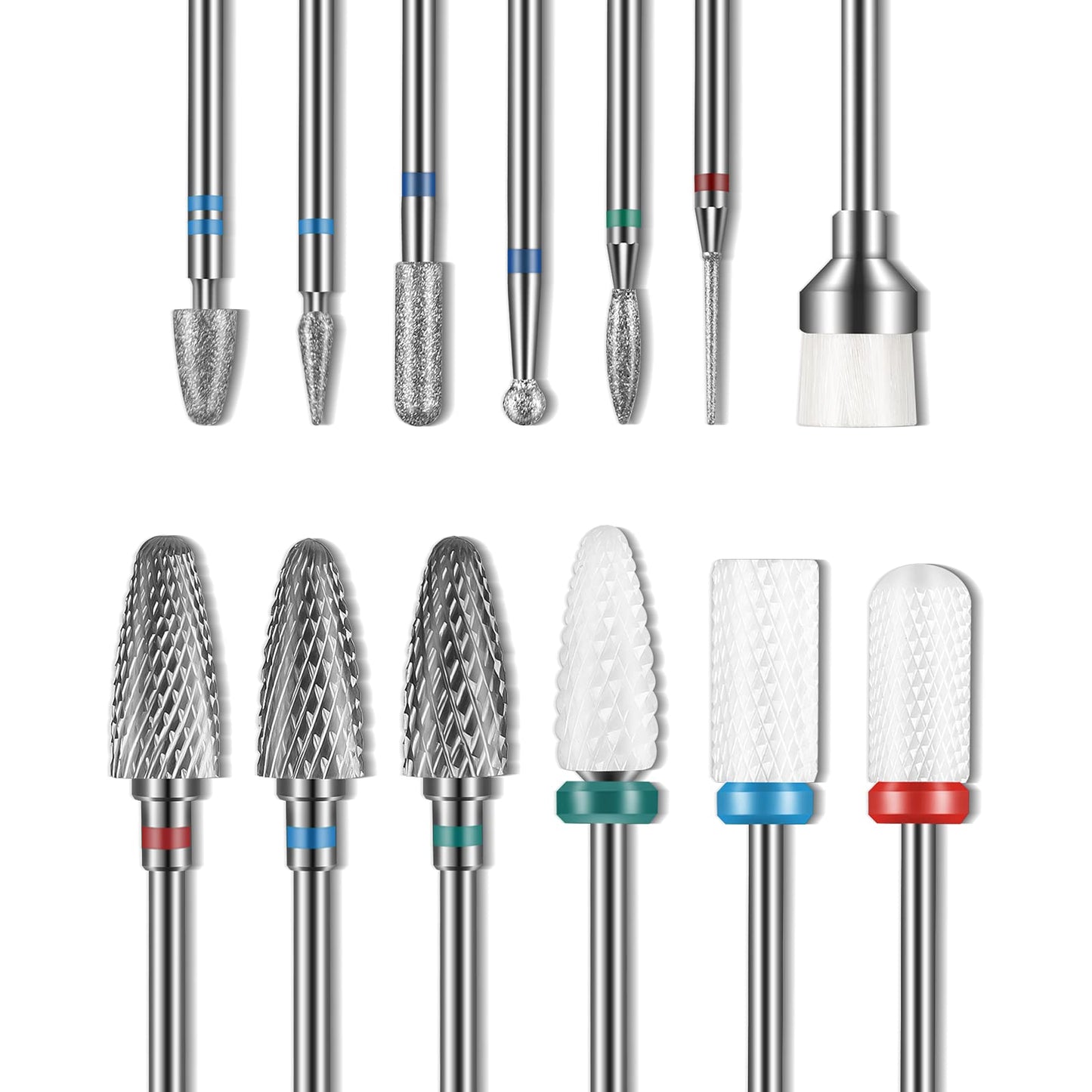 Depvko 13PC Nail Drill Bits Set, Drill Bits for Nails, 3pcs Tungsten Carbide Drill Bits+ 3pcs Ceramic Efile Nail Drill Bits+ 6pcs Cuticle Drill Bits+ Beauty & Personal Care Depvko