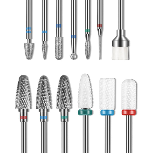 Depvko 13PC Nail Drill Bits Set, Drill Bits for Nails, 3pcs Tungsten Carbide Drill Bits+ 3pcs Ceramic Efile Nail Drill Bits+ 6pcs Cuticle Drill Bits+ Beauty & Personal Care Depvko