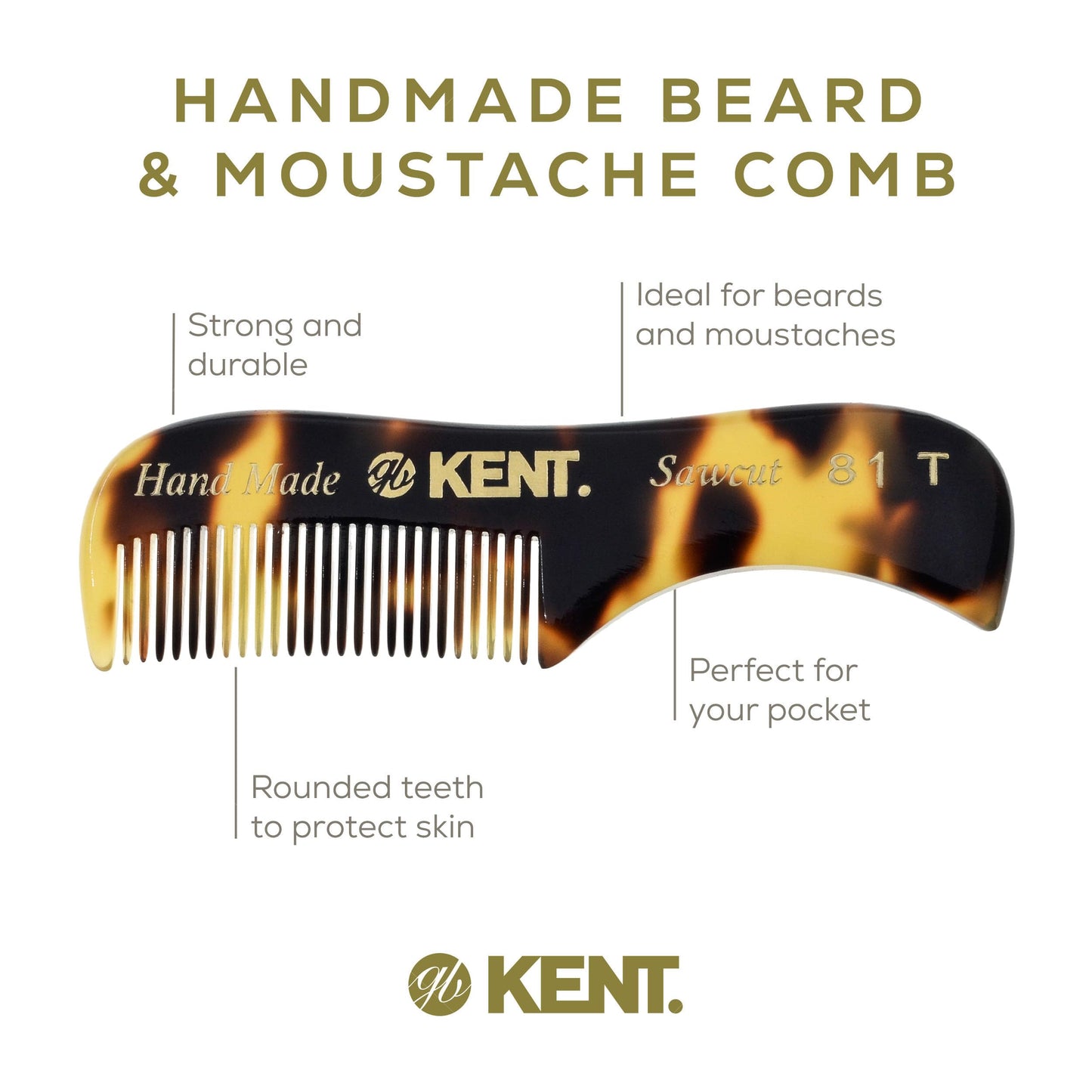 Kent Set Men's Hair Pocket Combs, 81T X-Small, 20T Fine Tooth Folding Comb. Best Hair, Beard and Mustache Grooming Kit for Travel and Home Care Beauty and Personal Care KENT