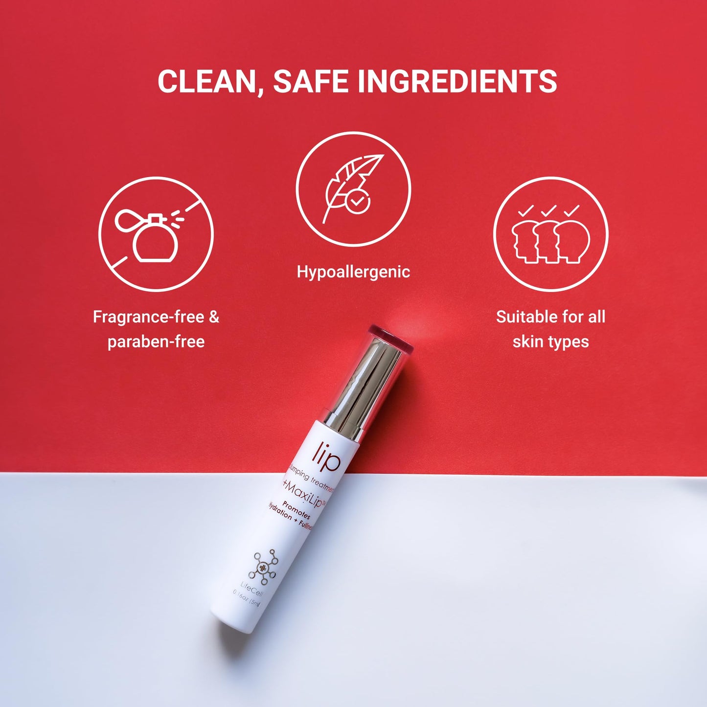 LifeCell Lip Plumping Treatment - Glossy Balm with MaxiLip Peptides for Fuller, Smoother Lips - Hydrating, Non-Irritating, Fragrance-Free Lip Care Beauty and Personal Care LifeCell