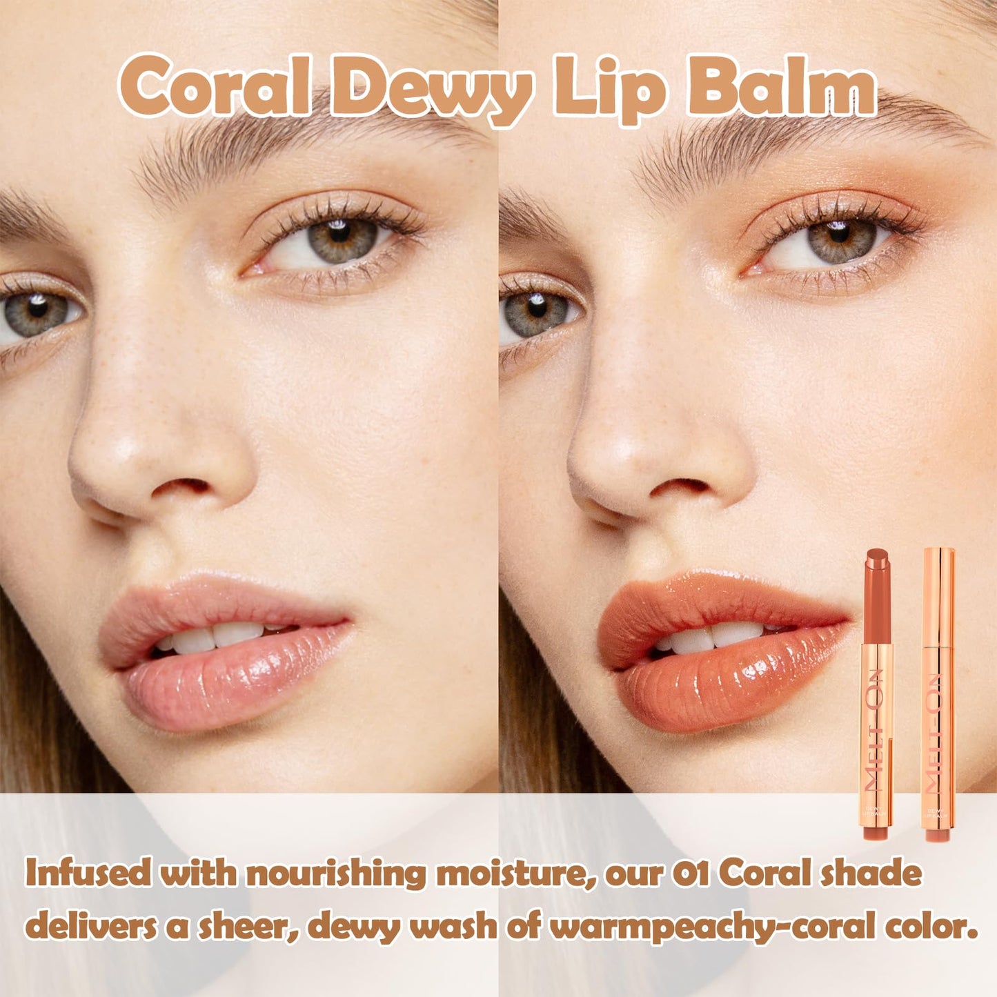 Oz Lab Beauty Melt On Dewy Lip Balm - Coral Tint, Hydrating Click-Up Lip Moisturizer, Cruelty-Free, 0.21FL.OZ/6 ML?pack of 1 Beauty and Personal Care OZ LAB