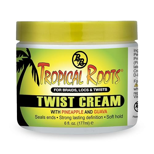 Bronner Bros Tropical Roots Twist Cream - Styling & Twisting Cream for Natural Hair, Braids, Locs & Twists - Seals Ends, Soft Hold, No Flaking & No Beauty & Personal Care Bronner Bros