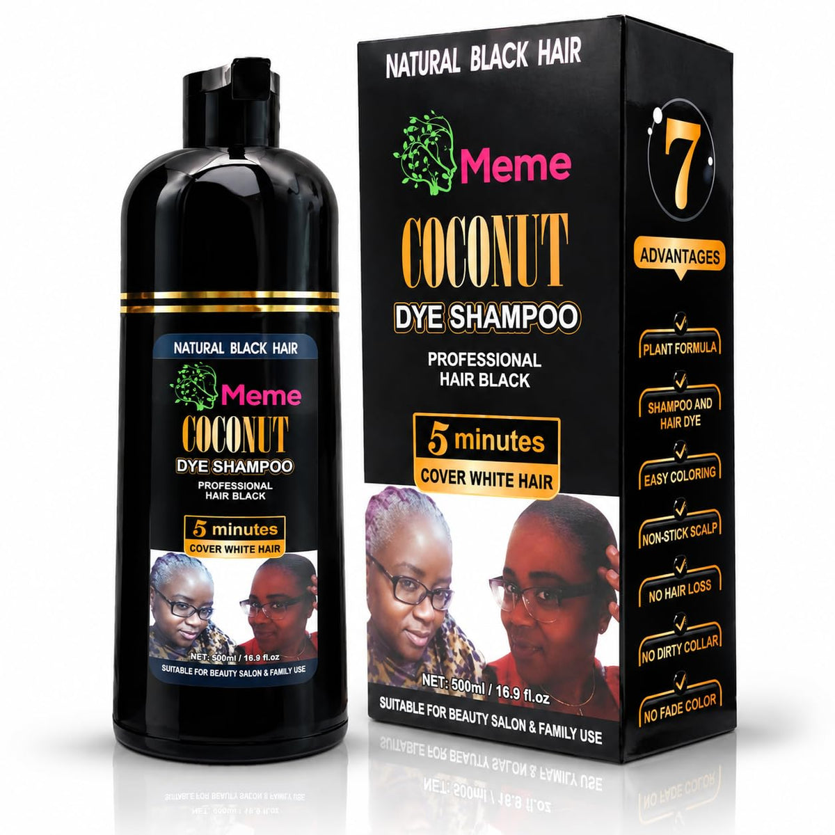 Meme - 16.9 Fl. Oz Coconut Oil Infused Shampoo - Vibrant, Fade-Resistant Color, Gentle on Scalp, Plant-Based Formula with Vegetable Oils, Ultimate