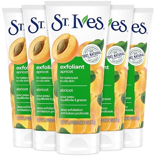 St. Ives Apricot Facial Scrub, Fresh Skin 5-Pack - Face Exfoliant for Balanced to Oily Skin, 6 Oz Ea Beauty & Personal Care St. Ives