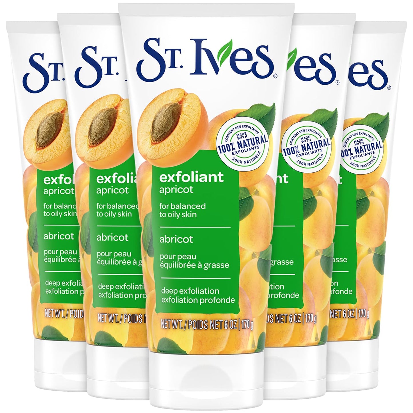 St. Ives Apricot Facial Scrub, Fresh Skin 5-Pack - Face Exfoliant for Balanced to Oily Skin, 6 Oz Ea Beauty & Personal Care St. Ives