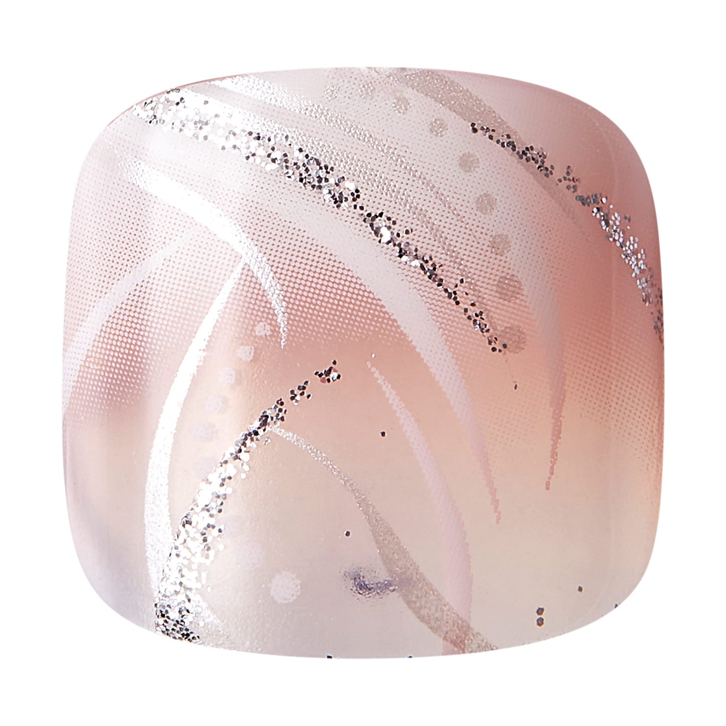 GoldFinger Press On Toenails Regular Fit White Glitter French Design, Squoval Shape, Long Lasting Nail Glue Included, Glue On Toe Nails (Perfect Beauty & Personal Care Goldfinger