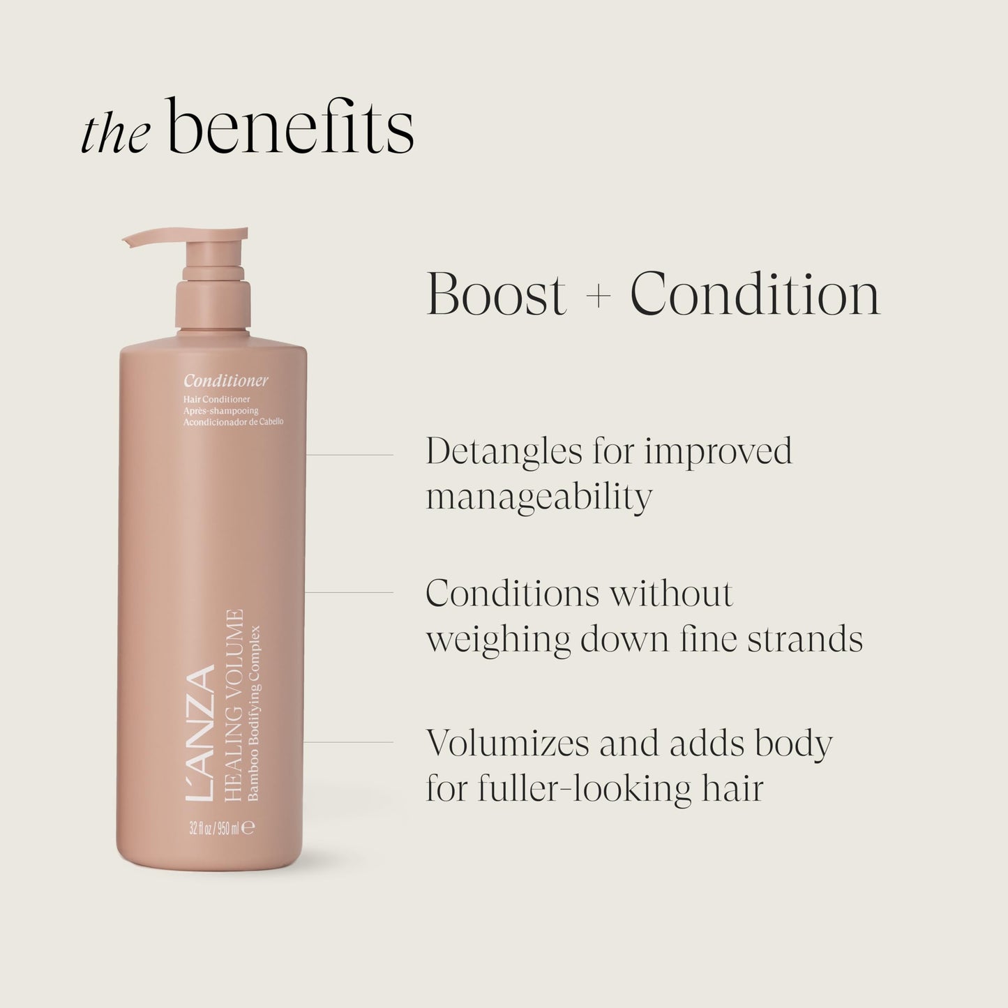 L'ANZA Healing Volume Hair Thickening Conditioner Volumizing Conditioner, Adds Body, Boosts Fullness, Detangles, Lightweight Moisture, Color Safe Beauty & Personal Care L’ANZA