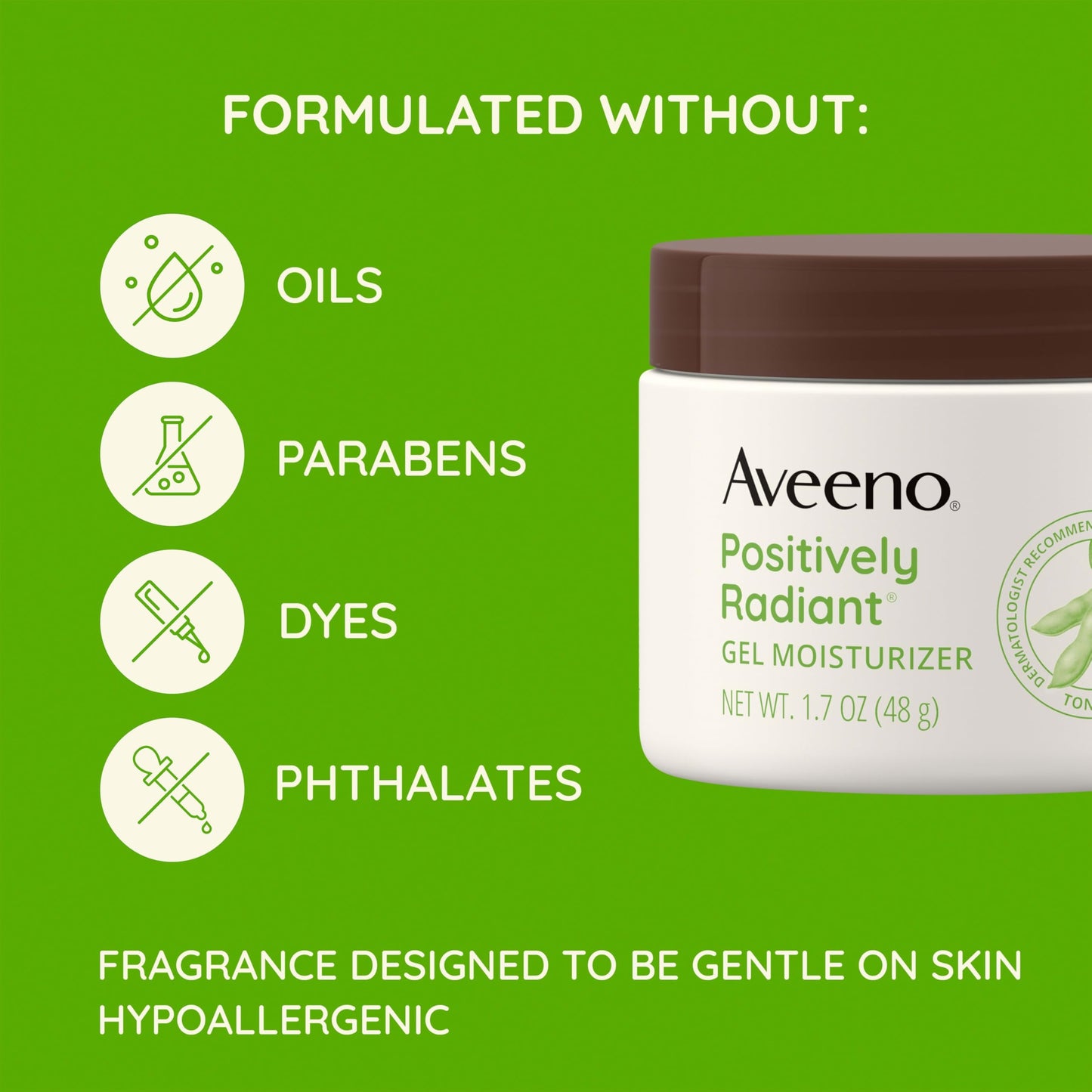 Aveeno Positively Radiant Daily Gel Moisturizer, 1.7oz – Hydrating Face Cream with Hyaluronic Acid & Soy to Brighten & Even Tone Beauty & Personal Care Aveeno