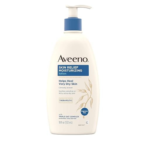 Aveeno Skin Relief 24-Hour Moisturizing Lotion for Sensitive Skin with Natural Shea Butter & Triple Oat Complex, Unscented Therapeutic Lotion Beauty & Personal Care Aveeno