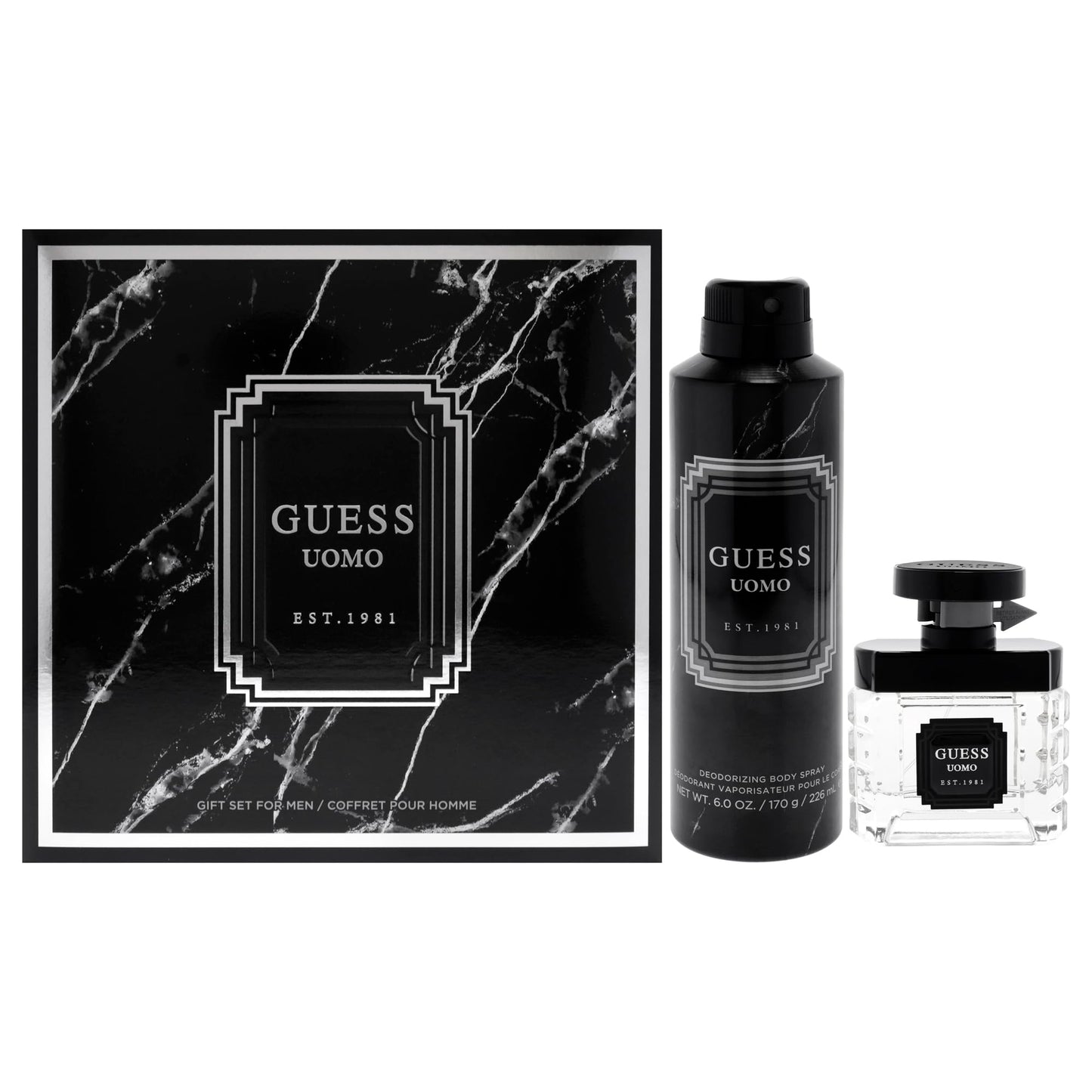Guess Uomo by Guess for Men - 2 Pc Gift Set 1.7oz EDT Spray, 6oz Deodorizing Body Spray Beauty & Personal Care GUESS