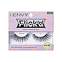 i-ENVY False Lashes Flick'd D-Curl Strip Lashes Volume Bouncy Natural Clear Band Cat Eye Dramatic Trendy Extensions Reusable Eye Lashes (03) Beauty & Personal Care i•ENVY