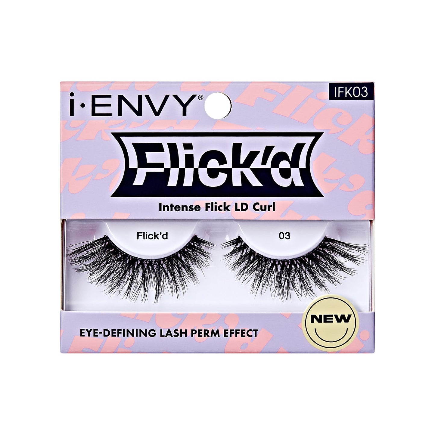 i-ENVY False Lashes Flick'd D-Curl Strip Lashes Volume Bouncy Natural Clear Band Cat Eye Dramatic Trendy Extensions Reusable Eye Lashes (03) Beauty & Personal Care i•ENVY