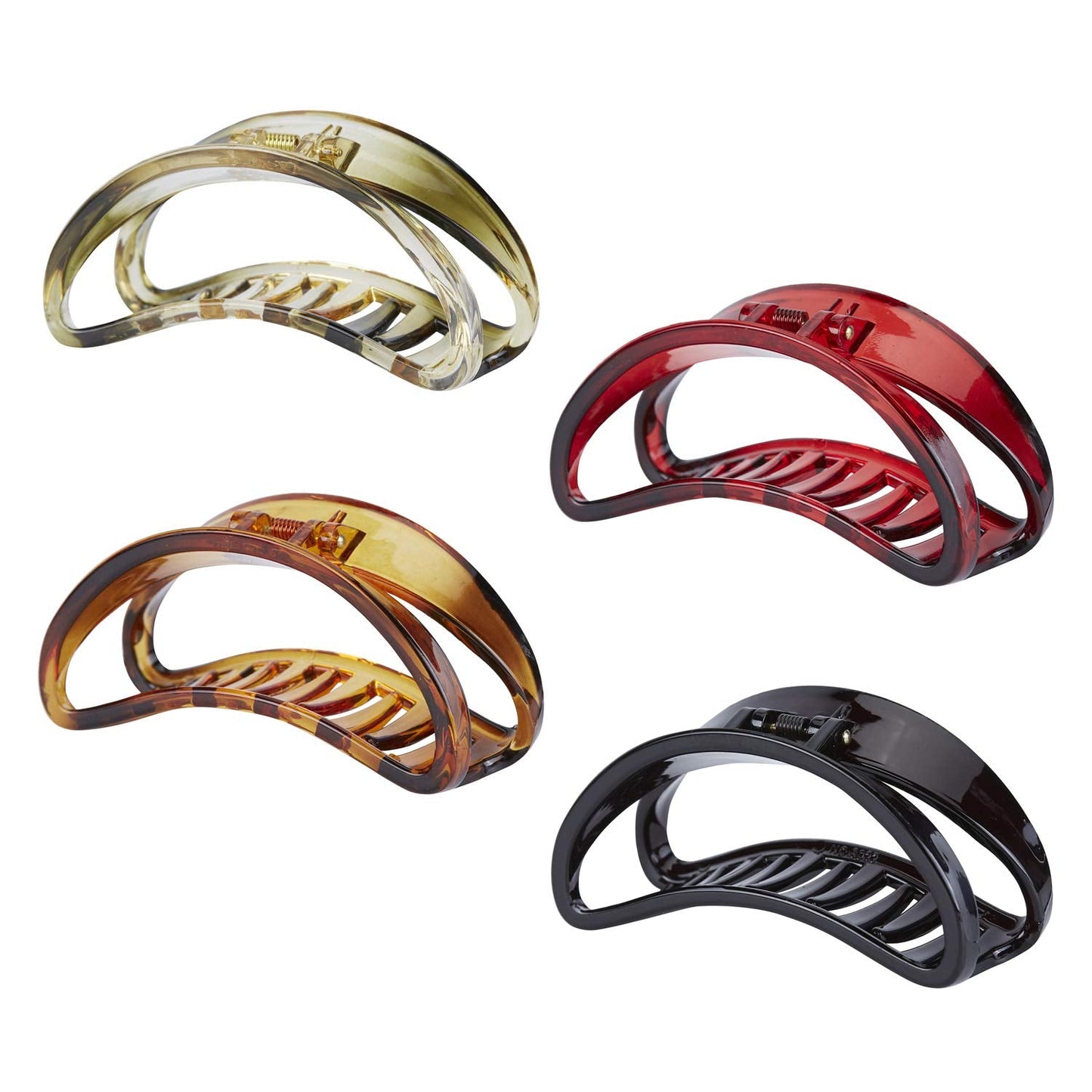 Lawie 4 Pack Large Black Brown Red Butterfly Octopus Arcylic Resin Plastic Hair Claw Clips Crab Jaw Barrettes Hair Grips Clamps Clasps Decorative Bun Beauty & Personal Care Lawie