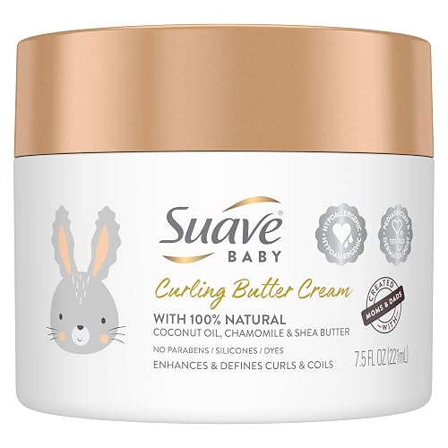 Suave Baby Curling Butter Cream for Curly, Coily Hair, with 100% Natural Coconut Oil, Chamomile & Shea Butter No Parabens, Silicones, Dyes 7.5 OZ Beauty & Personal Care Suave