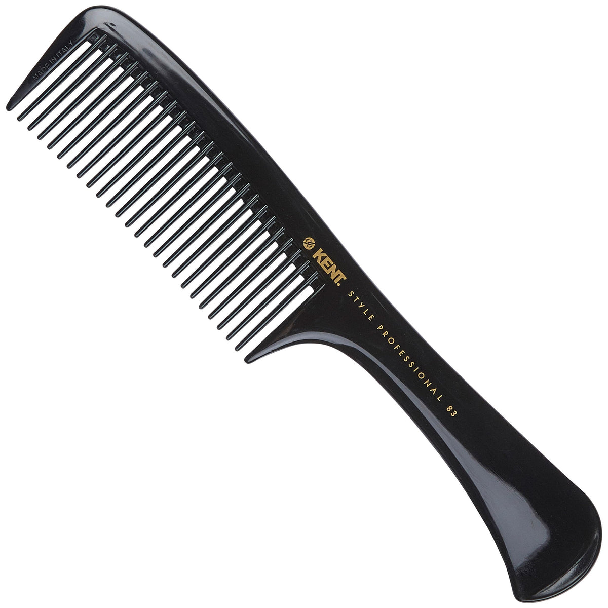 Kent SPC83 Black Salon-Style Barber Comb and Dressing Cutting Detangler with Wide Teeth - Professional Barber Wide Tooth Comb for Styling for Medium