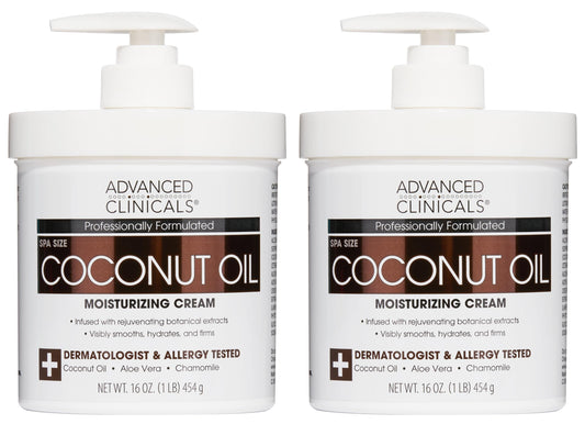 Advanced Clinicals Coconut Oil Body Cream For Women & Men | Hydrating Coconut Lotion For Extremely Dry Skin | Visible Anti Aging Body Butter Skin Care Beauty & Personal Care Advanced Clinicals