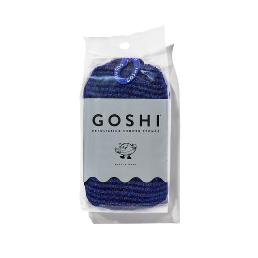 GOSHI Exfoliating Shower Sponge - Rip-Resistant, Rapid-Drying Exfoliating Bath Sponge for All Skin Types - Indigo Blue - Made in Japan Beauty and Personal Care GOSHI Default Title