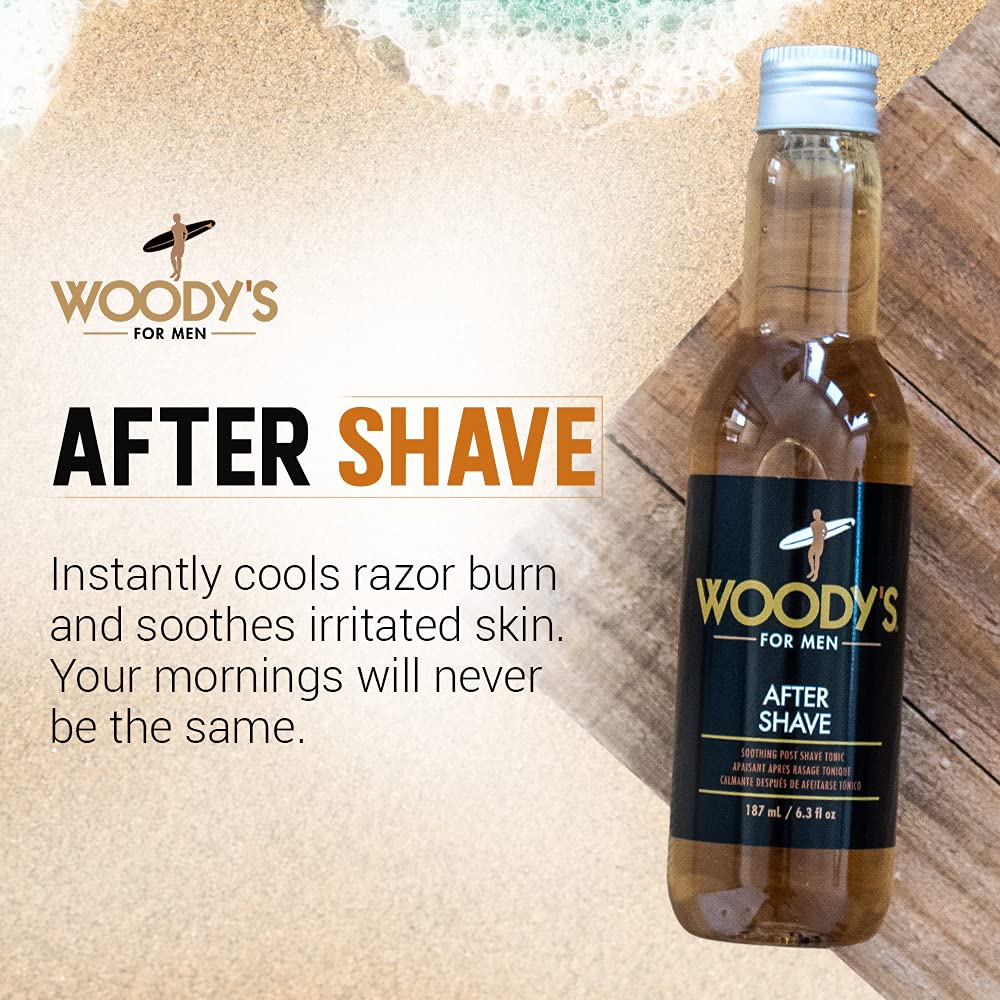 Woody's Aftershave for Men Tonic - Soothing After Shave with Aloe Vera, Calendula & Chamomile to Reduce Irritation, Post Shave, 6.3 fl oz Beauty & Personal Care Woody's
