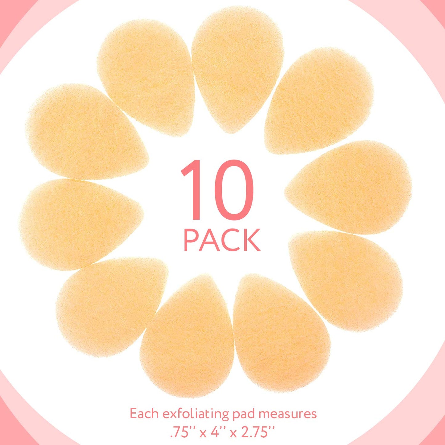 IMPRESA Face Scrubber Exfoliator Sponges - Regular Puff - Natural Medical-Grade Foam - 10 Pack Reusable Exfoliating Pads - Deep Cleanse & Dead Skin Beauty & Personal Care IMPRESA