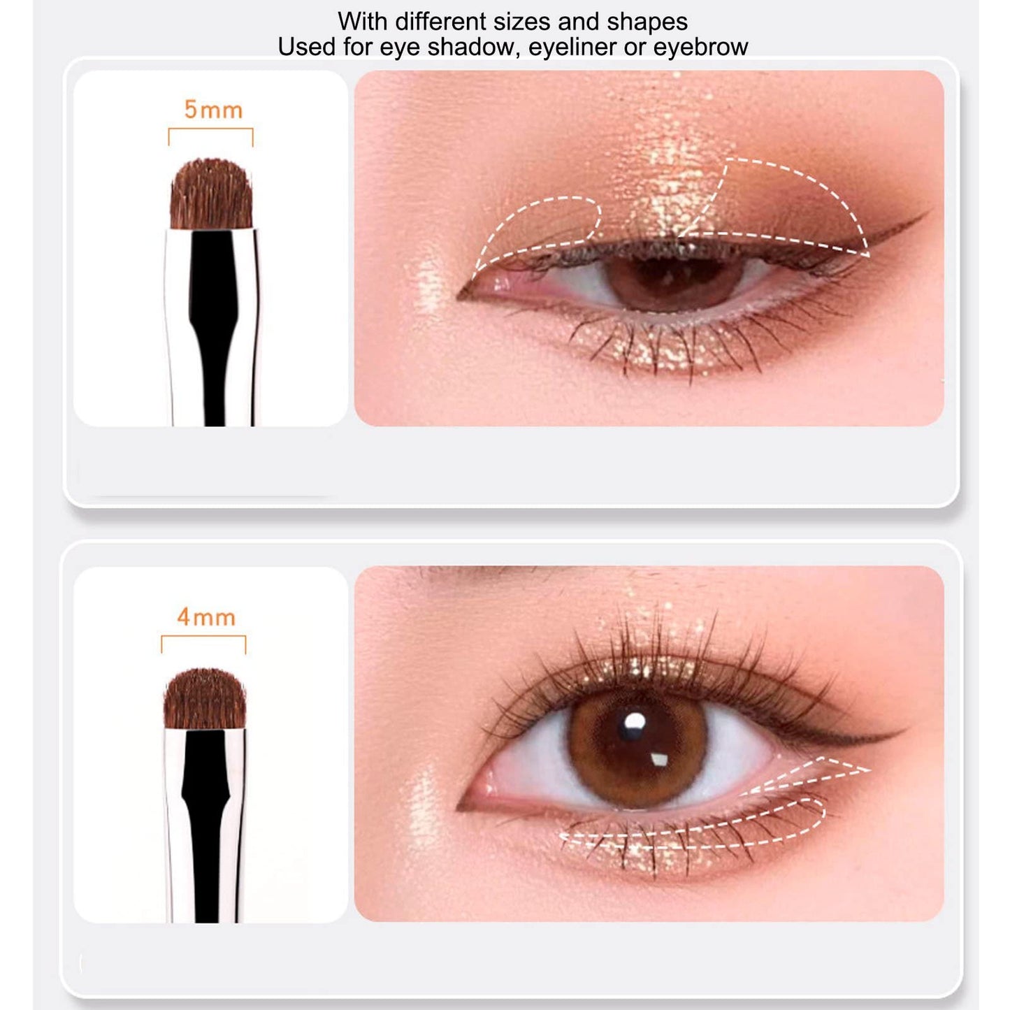 4pcs Wool Make Up Brush Set, Premium Eye Makeup Brush for For Eyeshadow, Eyeliner, Concealer, Detail Makeup Brush Kit with Fine Bristles Beauty & Personal Care TITA-DONG