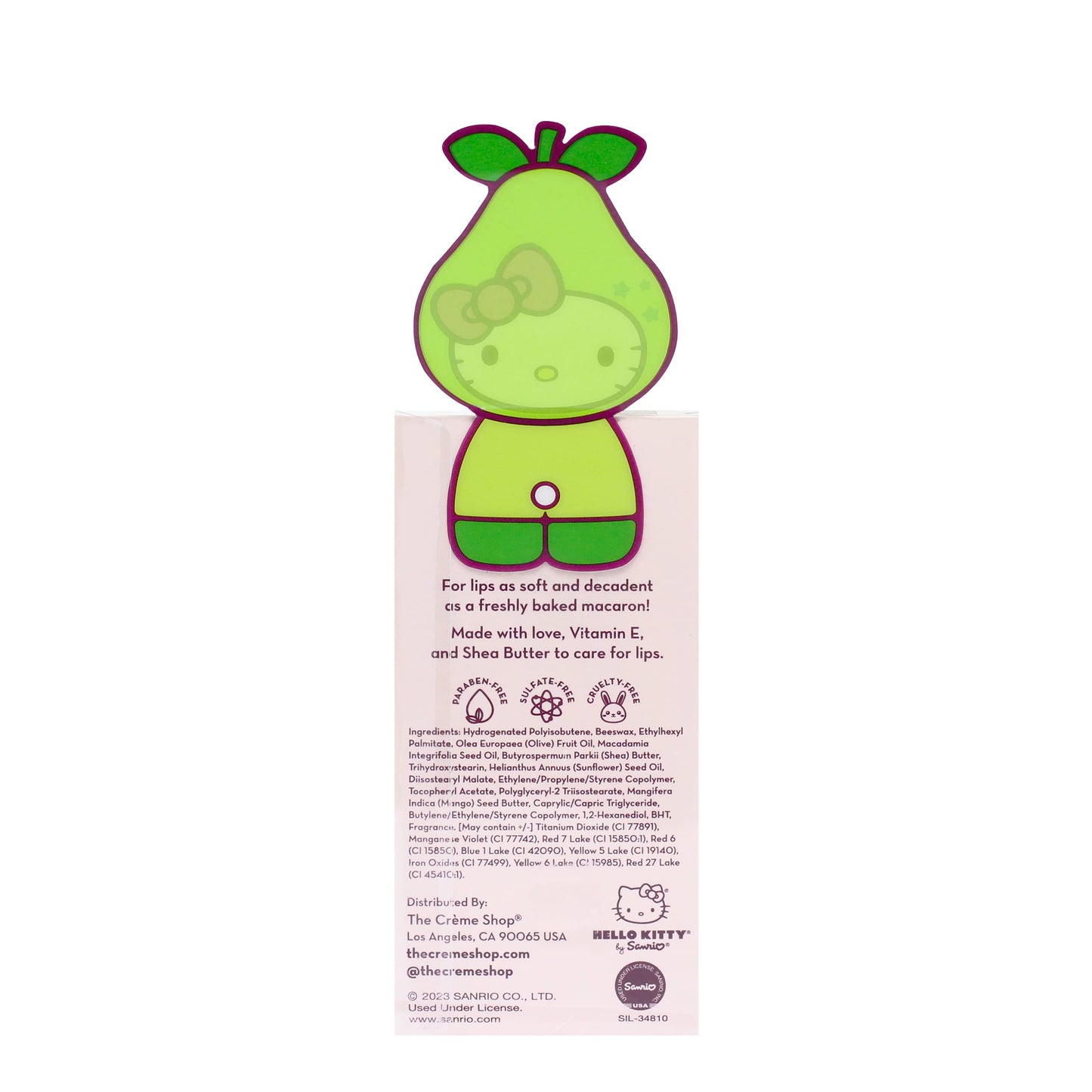 The Crème Shop x Hello Kitty Macaron Lip Balm - Juicy Pear Flavored Beauty & Personal Care The Crème Shop