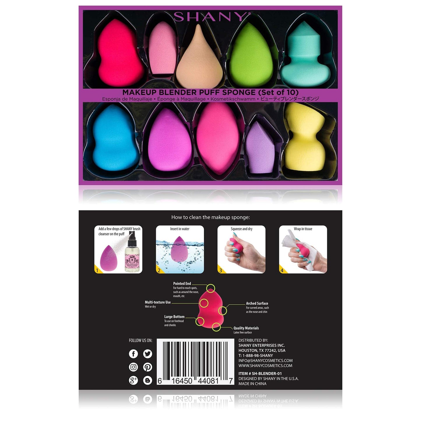 SHANY Blender Makeup Sponge Blending Puff Set for Liquid, Cream, and Powder Foundations and Concealers - Latex-free,High-density, Vegan, Multipurpose Beauty & Personal Care SHANY