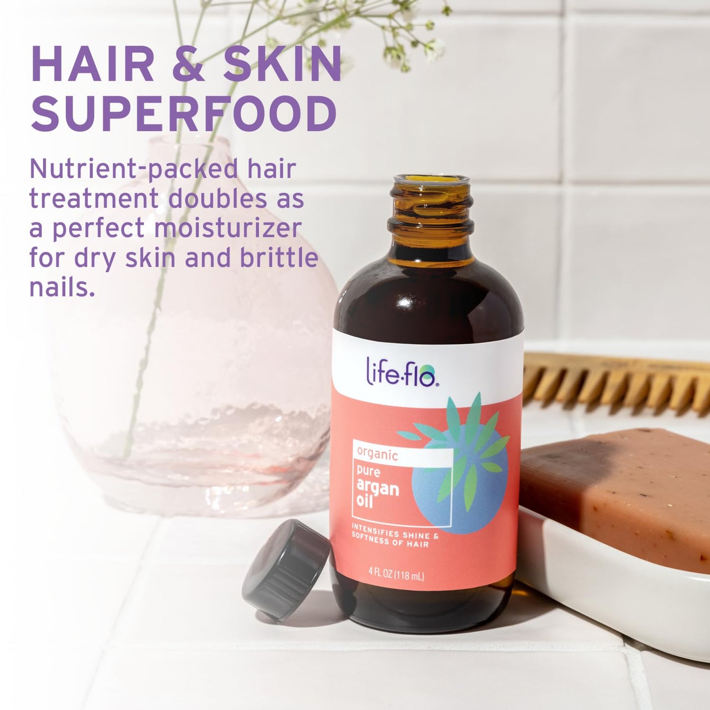 Life-flo Pure Argan Oil | Organic and Cold Pressed | Intensify Hair Shine and Softness & Minimize Split Ends | Skin Moisturizer | 4 oz Beauty & Personal Care LIFE-FLO