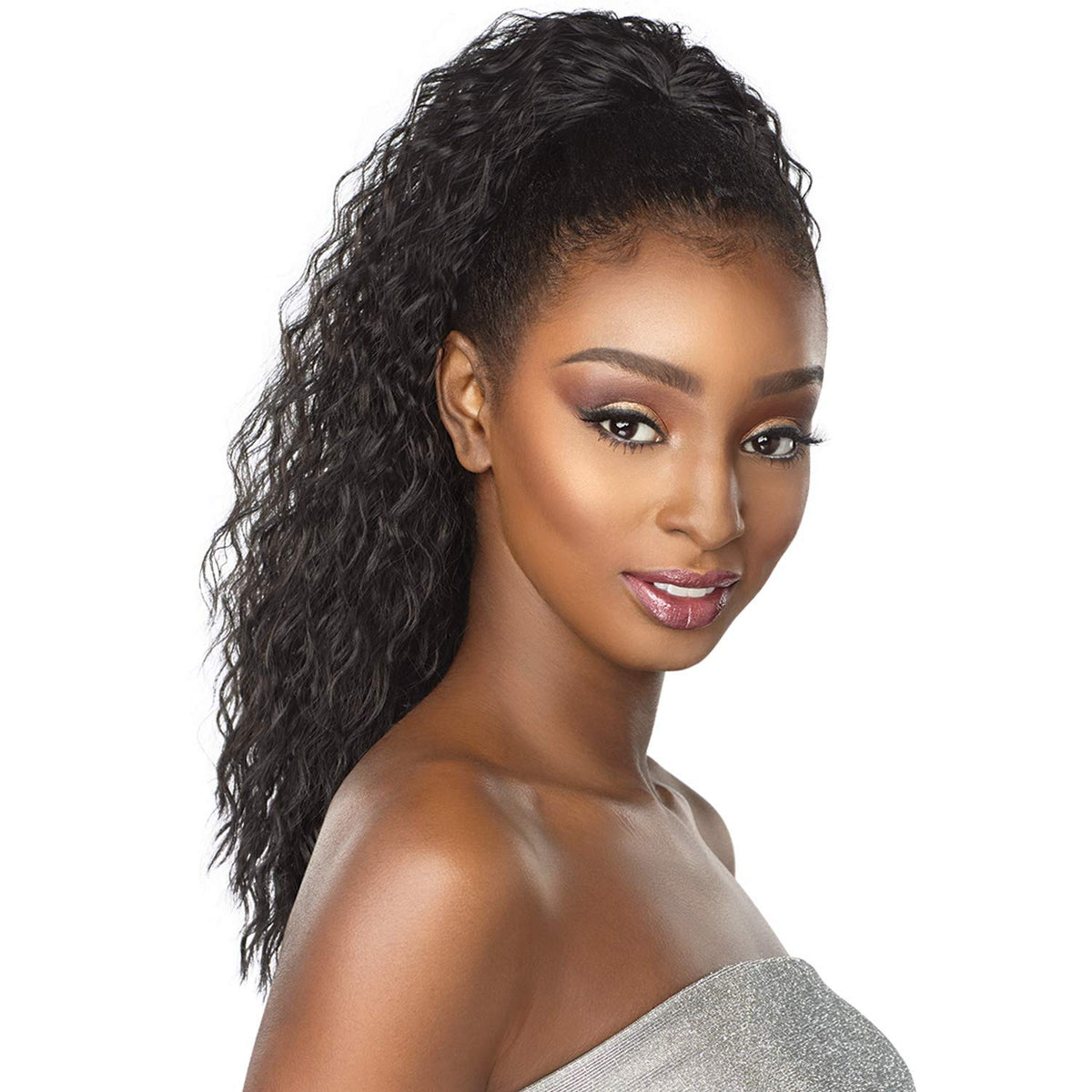 Sensationnel Instant Pony Half Wig-French Wave 18 Inch, 2 DARKBROWN
